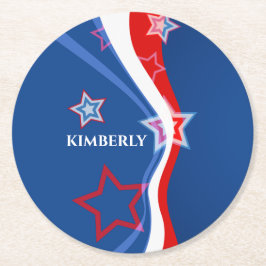 Eine Abstrakte amerikanische Flagge Runder Pappuntersetzer