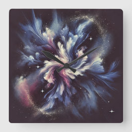 Eine abstrakte Galaxie, die das Geheimnis der Quadratische Wanduhr