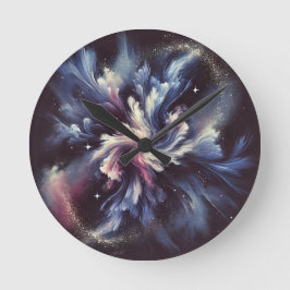 Eine abstrakte Galaxie, die das Geheimnis der Runde Wanduhr