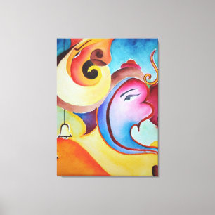 Eine abstrakte Ganesha Malerei Leinwanddruck