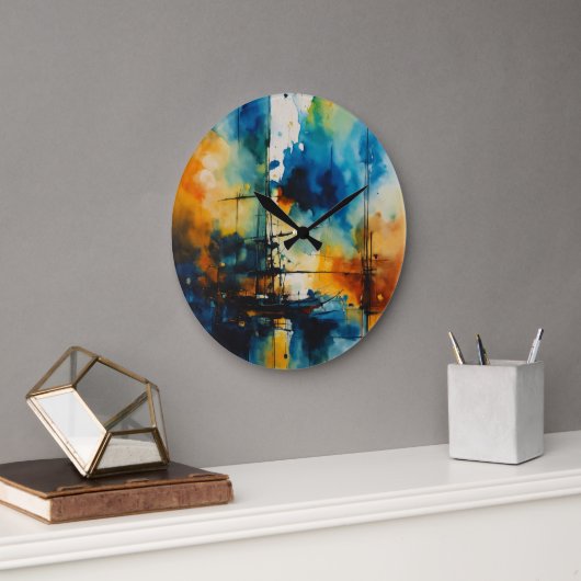 eine abstrakte Maueruhr Große Wanduhr (Büro)