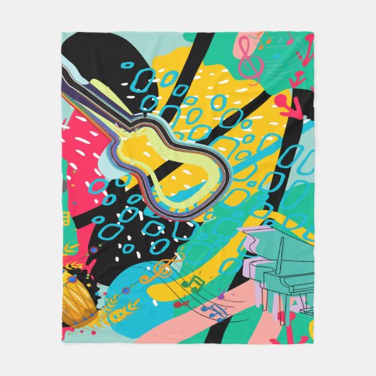 Eine Abstrakte musikalische Mischung Fleecedecke (Vorderseite)