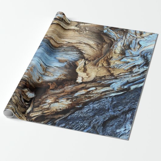 Eine abstrakte Textur in hellbraunem und blauem Ba Geschenkpapier (Ungerollt)