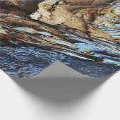 Eine abstrakte Textur in hellbraunem und blauem Ba Geschenkpapier (Ecke)