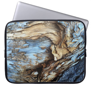 Eine abstrakte Textur in hellbraunem und blauem Ba Laptopschutzhülle
