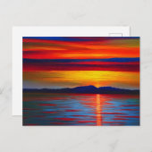 Eine abstrakte Version des Meeresuntergangs Postkarte (Vorne/Hinten)