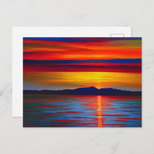 Eine abstrakte Version des Meeresuntergangs Postkarte (Vorne/Hinten)