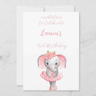 Eine adorable Elephant-Abbildung 3 Einladung