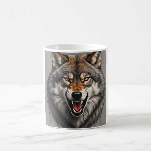 Eine aggressive Wolf-Tasse Kaffeetasse (Mittel)