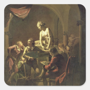 Eine Akademie durch Lamplight, c.1768-69 (Öl auf Quadratischer Aufkleber