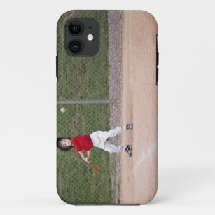 Eine Aktion schoss von einem Baseball-Spieler mit Case-Mate iPhone Hülle