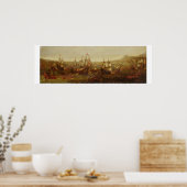 Eine Aktion zwischen spanischen Schiffen und Barba Poster (Küche)