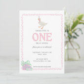 Eine Alberne Gans 1. Geburtstag Einladung (Stehend Vorderseite)