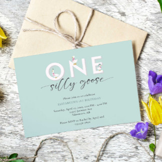 Eine Alberne Gans 1. Geburtstag Niedlich Einladung