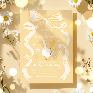 Eine Alberne Gans 1. Geburtstag Party Frühjahr Geb Einladung