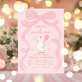 Eine Alberne Gans 1. Geburtstag Party Frühjahr Geb Einladung