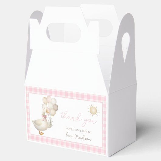 Eine Alberne Gans, Balloons, Retro Gingham Geschenkschachtel (Geöffnet)