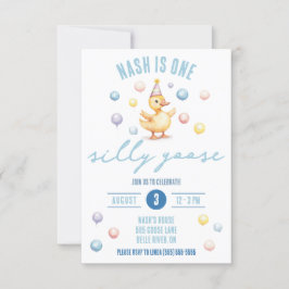 Eine Alberne Gans, erste Geburtstagspartei Einladung