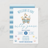 Eine Alberne Gans, erste Geburtstagspartei Einladung (Vorne/Hinten)