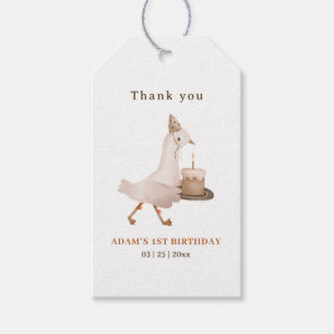 Eine alberne Gans-Geburtstagseinladung, Gans 1. Ju Geschenkanhänger