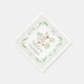Eine alberne Gans Grüner Schleife Blumen 1. Geburt Serviette (Ecke)