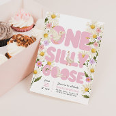 Eine Alberne Gans | Pink Floral Girls 1. Geburtsta Einladung
