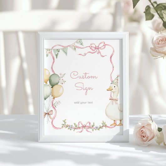 Eine alberne Gans rosa Bogen individuell Poster