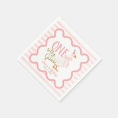 Eine alberne Gans Rosa Schleife 1. Geburtstag Serviette (Ecke)