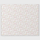 Eine alberne Gans rosa Schleife Gingham Geburtstag Geschenkpapier (Flach)