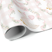 Eine alberne Gans rosa Schleife Gingham Geburtstag Geschenkpapier (Rolleneckpunkt)