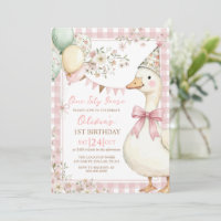 Eine alberne Gans rosa Schleife Mädchen 1. Geburts