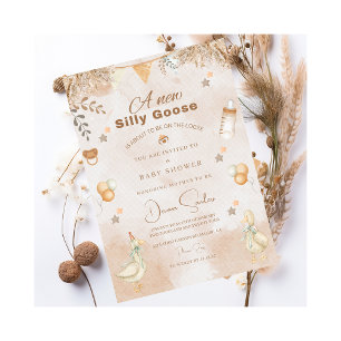 Eine alberne Gans Whimsical Babyparty-Einladung Feiertagskarte