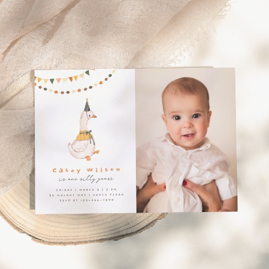 Eine Alberne Gänse-Foto Geburtstagsparty Einladung