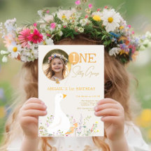 Eine Alberne Gänse Wildblume 1. Geburtstag Foto