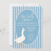 Eine Alberne Gänse zum ersten Geburtstag Einladung (Vorderseite)