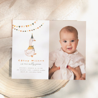 Eine Alberne Gänsebudget Foto erste Geburtstagspar