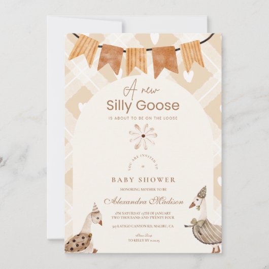 Eine Alberne Gänsedusche Einladung (Vorderseite)