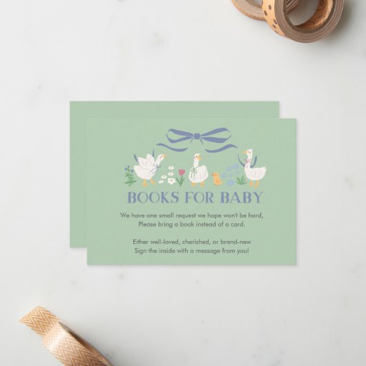 Eine Alberne Gänsedusche für die Kinderkarte Mitteilungskarte (Vorderseite/Rückseite Beispiel)