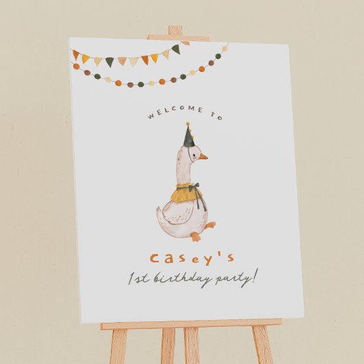 Eine Alberne Gänsefeier Erster Geburtstag Party Be Poster