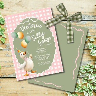 Eine Alberne Gänsefeier zum ersten Geburtstag Einladung