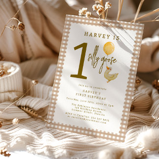 Eine Alberne Gänsefeier zum ersten Geburtstag Einladung