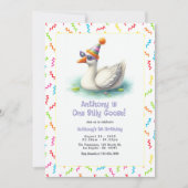 Eine Alberne Gänsefeier zum ersten Geburtstag Einladung (Vorderseite)