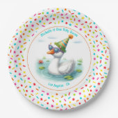 Eine Alberne Gänsefeier zum ersten Geburtstag Pappteller (Vorderseite)