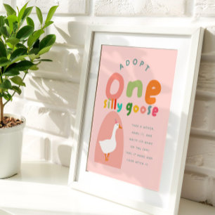Eine Alberne Gänsehüte adoptiert 1. Geburtstagsgöt Poster