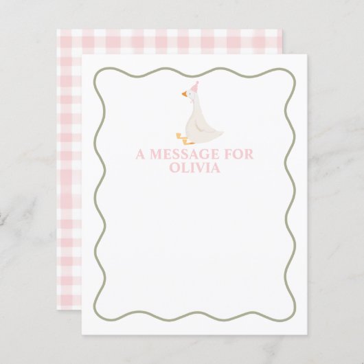 Eine Alberne Gänsekapsel zum ersten Geburtstag (Vorne/Hinten)