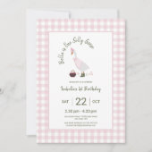 Eine Alberne Gänsepink-Girls 1. Geburtstag Einladung (Vorderseite)