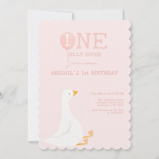 Eine Alberne Gänsepink-Girls 1. Geburtstag Einladung