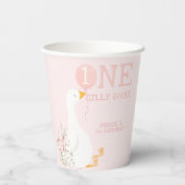 Eine Alberne Gänsepink-Girls 1. Geburtstag Pappbecher (Rückseite)