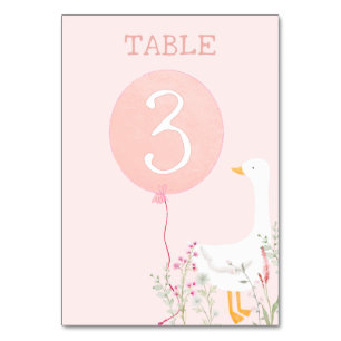 Eine Alberne Gänsepink-Girls 1. Geburtstag Tischnummer