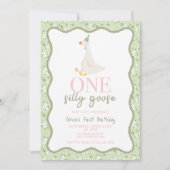 Eine Alberne Gänsepink und -grün Einladung (Vorderseite)